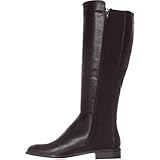 Alfani Womens pippaa Almond Toe Knee High Fashion Boots, Black Leather, Size 5.0