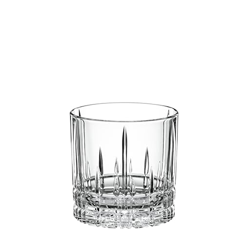 Spiegelau Whisky Glas 4er Set, 270 ml, Perfect Serve, 4500177, Old Fashioned Glas aus Kristallglas, Whisky Tumbler spülmaschinenfest, Klar