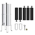 Waterdrop Gravity-fed Water Filter System, NSF/ANSI 42&372 Standard, Reduces Fluoride and up to 99% of Chlorine, with 7 Filters and Metal Spigot, King Tank Series, WD-TK-A-FS, 2.25G
