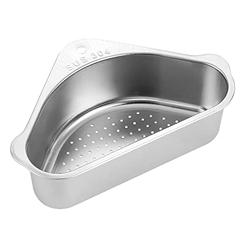 Colador triangular de acero inoxidable para fregadero