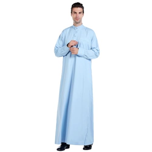 Adhdyuud Mens Long Sleeve Saudi Abaya Arabic Thobe Jubba Dubai Kaftan Middle East Islam Muslim Caftan Thobe