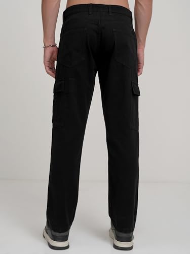 Image of Highlander Men's Straight Fit | Cargo Trousers | Classic & Functional | Multiple Pockets | Everyday Comfort | Trouser for Men | Men Trousers
