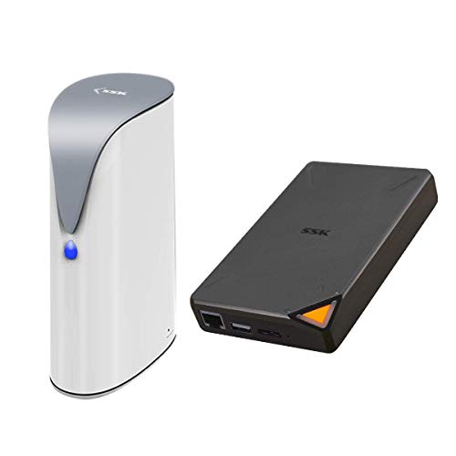 Bundles SSK 4TB Personal Cloud, Network Attached Storage Support Auto-Backup,Home Office Storage NAS and SSK 2TB Portable NAS External Wireless Hard Drive with Own Wi-Fi Hotspot