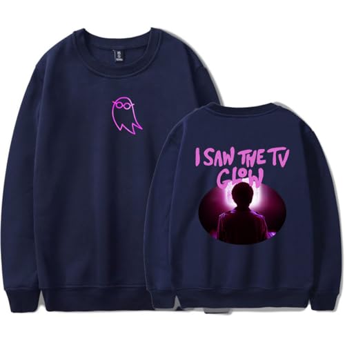 FOGIMEIGB I Saw the TV Glow Sweatshirt Hip Hop Crewneck Harajuku Pullover Fashion Clothes Unisex Longsleeve (XS,Navy-HL13027)
