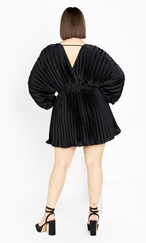 Image of City Chic Women's Plus Size Dress - Chloe Accordion Sleeve Pleat