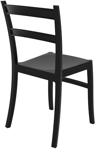 Chaise de jardin empilable noire Tiffany résistante UV - 5