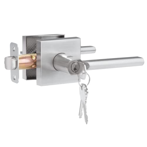 Hosom Entry Door Handle With Lock And Key, Commercial And Residential Area, Exterior Modern Entrance Door Lever Heavy Duty Door Lock For Front Door cover