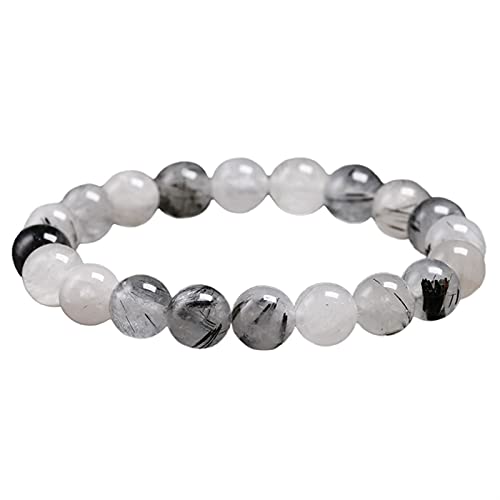 Bracelet quartz tourmalé noir naturel, le cadeau idéal en bijoux