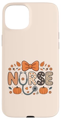 秋 かぼちゃ 看護師 聴診器 ハッピー 秋 yall 女性 看護師 スマホケース iPhone 15 Plus 用