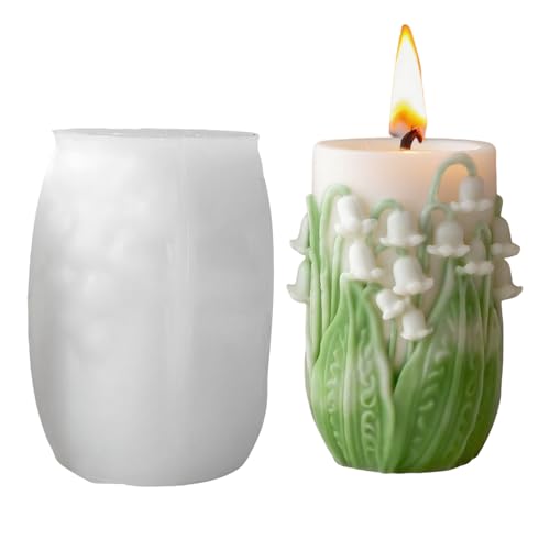 Moules en silicone en forme de muguet, bougies piliers