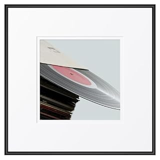 eletecpro 12.5×12.5 Record Frame, High Edge PVC Vinyl Frame for 12 in & 7 in Albums with 2 Dual-Color Mats and Acrylic Cover, Vinyl Wall Display with Hanging Hooks for Home Decor - Les Beatles, Paul McCartney, John Lennon, RIngo Starr, George Harrison