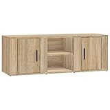 Tidyard Mobile Porta TV Rovere Sonoma 100x31,5x35 cm in Legno Multistrato,4 Scomparti,Armadio TV Tavolino Porta TV,Mobile TV Moderno,Armadio Basso Multimedia,Mobiletto Multiuso