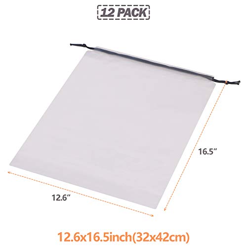 Set Of 12 Transparent Shoe Bags For Travel Large Clear Shoes Storage Organizers Pouch With Rope For Men And Women #TOP1