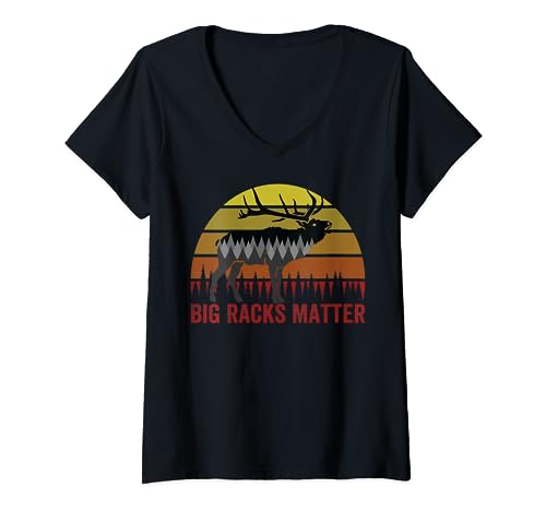 Big Racks Matter - Funny Deer Hunting - Hunter Season Maglietta con Collo a V