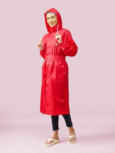 Image of LUX VENUS Solid Long Raincoat for Women