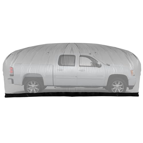 IN THE GARAGE Outdoor Pickup Truck Shield - Gray Hail Protection Car Bubble, Inflatable Garage, Portable Instant Setup Structure, Carport Canopy, Tent shed Shelter & All Weather car Cover car