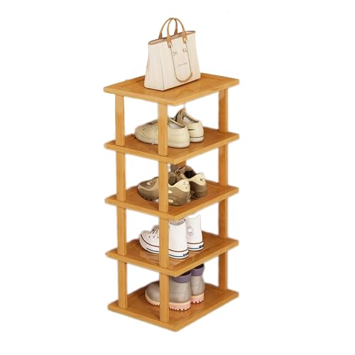 Star Work Wooden Vertical Shoe Rack For Small Spaces Tall
