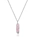 Thajaling Sechseckiger Natürlicher Rosa Kristallquarz-Heilungs-Anhänger Baum-Leben-Draht-umwickelter Edelstein-Anhänger-Geschenk für Damen /Mutter /Lehrer Crystal Pendant Necklace