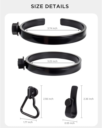 Image of Stanley Cup Holder Set with 4 Hooks, Carabiner Key Chain Holder Charms, Compatible with Stanley 30oz 40oz Cups and Bogg Bag Southern Beach Tote Bags Accessories (Black)