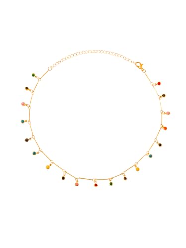 Image of Yellow Chimes Necklace for Women and Girls Fashion Choker Necklace for Women Carnelian Stone Pearl Choker Necklace for Girls | Birthday Gift for Girls and women
