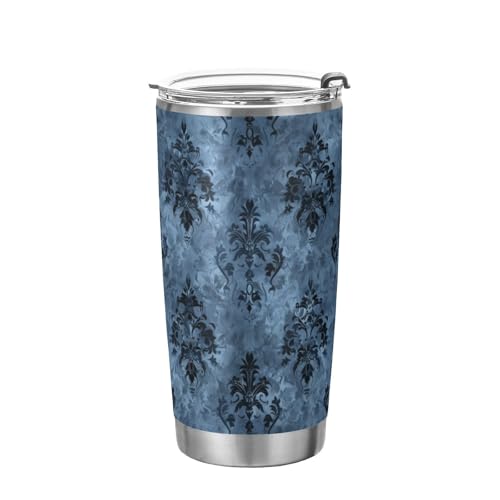 Botella de agua aislada de acero inoxidable victoriano retro vintage con tapa de pajilla, taza de café de viaje a prueba de derrames para el hogar, la oficina o el coche, lindo vaso aislado al vacío