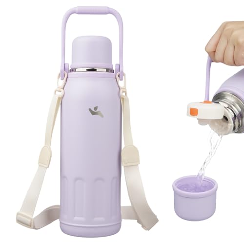 Image of Konokyo 50oz Thermos for Cold Drinks, Insulated Water Bottle, Purple