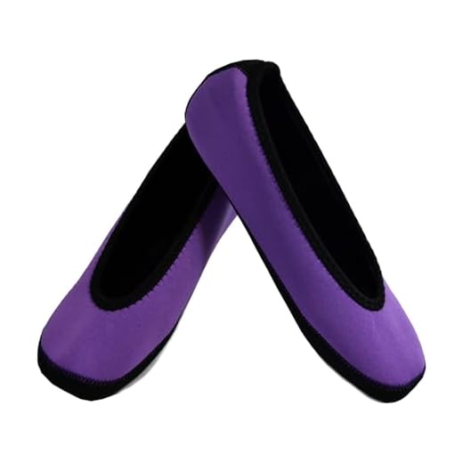 NuFoot Ballet Flats Women's Shoes, Best Foldable & Flexible Flats, Slipper Socks, Travel Slippers & Exercise Shoes, Dance Shoes, Yoga Socks, House Shoes, Indoor Slippers, Purple, Large