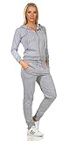 Rock Creek Damen Jogginganzug Freizeitanzug Sportanzug Frauen Trainingsanzug Sweatshirt Pulli Basic Hose Fitnessanzug Kapuzenjacke D-459 Grau 2XL