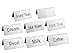 New Star Foodservice 27402 Stainless Steel Table Tent Sign Combo, Includes"Coffee","Decaf","Hot Tea","Iced Tea","Hot Water","Milk","Cream",and Blank, 3-Inch by 1-1/2-Inch, Combo Set of 8