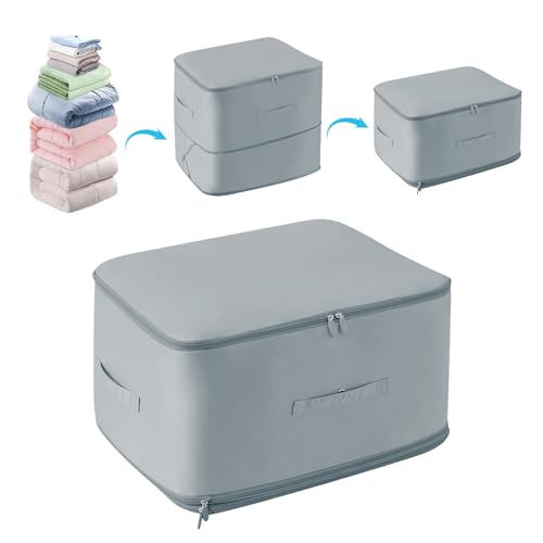 PTOSYAPE Ultra Space Saving Self Compression Organizer, Clothes Storage Bag Compression Storage Bags, Clothes Storage Bag, Large Storage Bags For Duvet (grey)