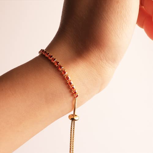 Gold Tennis Bracelet for Women Adjustable Slider Shiny Cubic Zirconia CZ Rhinestone Gemstone Chain Summer Bracelets Jewelry Gifts3