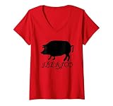 Mujer Cerdo Ibérico - Cerdo Ibérico Bellota España Portugal Animal Camiseta Cuello V