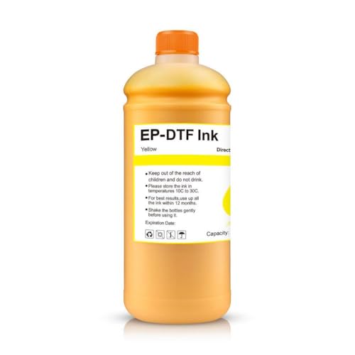 Encre DTF jaune 1000ML haute fluidité compatible têtes I3200 et L1800