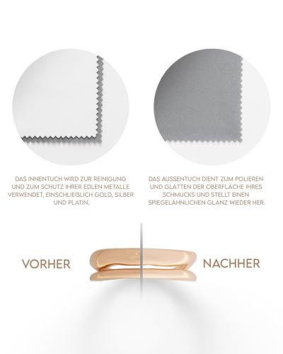 ZEFFFKA Gold- und Silber-Poliertuch für Schmuck Münzen Uhren und andere feine Wertsachen Reiniger für Edelmetalle Anlauffarben-Entferner Sondergröße weiche Mikrofaser – Bild 4