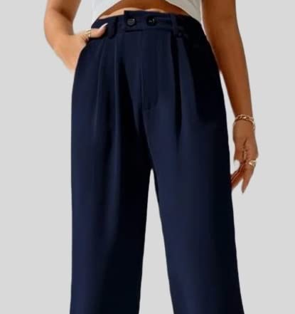 Image of Elendra Women Cotton - Trousers Pant Wide Leg