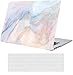 Produktbild Kompatibel mit MacBook Air 13 Hülle [mit Logo Ausgeschnitten] 2020 2019 2018 Modell A2337 M1 A2179 A1932, Plastik Hartschalen Case Hülle & Tastaturschutz für Mac Air 13 mit Touch ID, Rosa Marmor