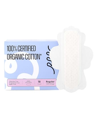 RPE Life 100% GOTS Organic Cotton Period Pads with...