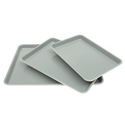 Sur La Table Kitchen Essentials Bake Sale 3-Piece Cookie Sheet Set Nonstick Carbon Steel Baking Pans (13 15 18 Inch) Grey Easy-Clean Oven Trays for Cookies Roasting & More