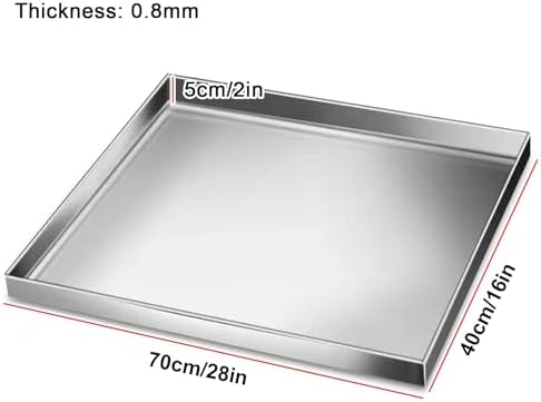 Stainless Steel Drip Pan for Appliances - Durable Floor Protection, Rust-Resistant, Easy to Clean, Ideal for Refrigerators, Washers, and Dryers