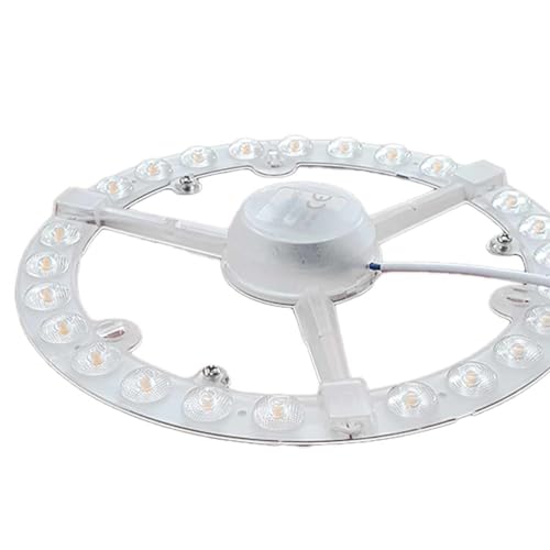 ZOREI Módulo LED para plafón, LED placa de anillo, con imanes magnéticos, con 24 LED de 1 W, 220 V, 20 W, diámetro 194 mm, grosor 20 mm, ángulo de luz 180° (blanco frío 6200 K), EB20194