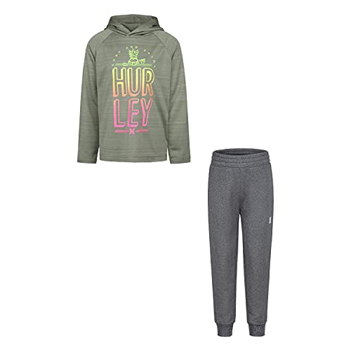 Image of Hurley boys Long Sleeve Soft Basic Cloud Slub T-shirt and Shorts 2-piece Outfit Set