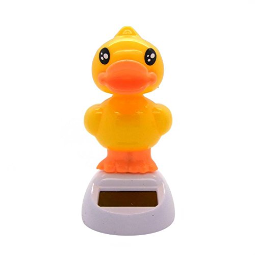 Starlet24 Solar Wackelfigur Solarfigur tanzende, wippende solarbetriebene Figur als Dekoration für Fensterbank, Armaturenbrett, Hutablage und viele weitere Aufstellmöglichkeiten Entchen gelb