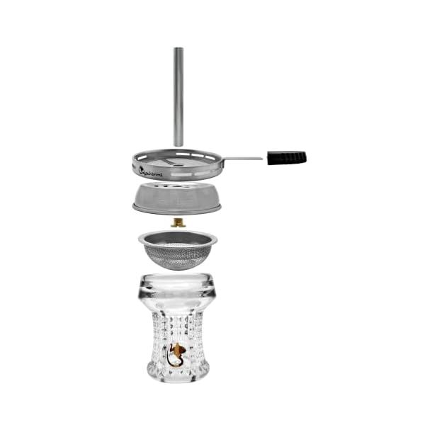 Dschinni Glaskopf Nero Eco Air Grip Shisha-Kopf Set I Kaminkopf-Set mit Glaskopf + Sieb + Kaminaufsatz Vulcan Air I… – Bild 4