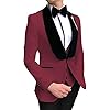 Herenpak Casual Rugular Slim Fit 3 stuks Prom Tuxedos Shawl Rapel Huwelijksmensen (Blazer+Vest+broek) (Kleur…