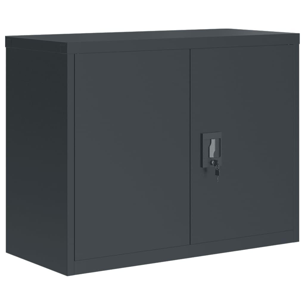 Armadio Classificatore, Mobile per Documenti con Ripiano Regolabile e Serratura, 90x40x110 cm in Acciaio Verniciato a Polvere, per Ufficio