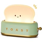 WANIDEA Toaster Lamp Night Light, Cute Kawaii Decor for Bedroom Bedside, Rechargeable LED Toast Bread with Timer & Adjustable Brightness, Best Gifts for Women Girls Boys Teenagers