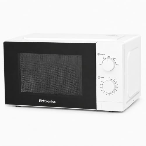 Image of EMtronics 700W 20 Litre Microwave with Manual Control Dials - White
