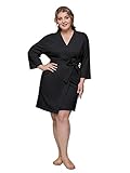 SIORO Women Cotton Robe Plus Size 3X Lightweight Kimono Summer Robe Fall Knit Knee Length Bathrobe...