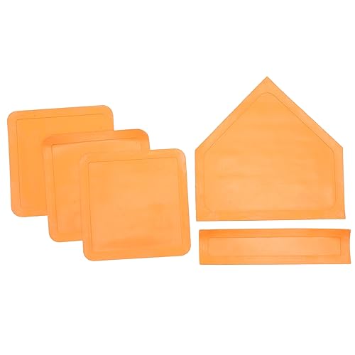 VANZACK 1 Set Durable Rubber Baseball Base Non Slip Kickball Softball Plates for Play Portable Thrown Down Bases for School Backyard Park