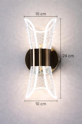 Image of blissbells Crystal Wall Light, LED Decorative Sconce (Honeybee Print Hourglass Sconce)